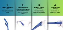Load image into Gallery viewer, Blue Rectangle Rimless Unisex Eyeglasses by LENSKART BLU READERS-128943
