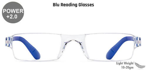 Blue Rectangle Rimless Unisex Eyeglasses by LENSKART BLU READERS-128943