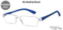 Load image into Gallery viewer, Blue Rectangle Rimless Unisex Eyeglasses by LENSKART BLU READERS-128943