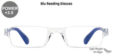 Load image into Gallery viewer, Blue Rectangle Rimless Unisex Eyeglasses by LENSKART BLU READERS-128946