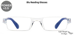 Blue Rectangle Rimless Unisex Eyeglasses by LENSKART BLU READERS-128946
