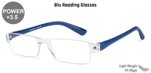 Load image into Gallery viewer, Blue Rectangle Rimless Unisex Eyeglasses by LENSKART BLU READERS-128946