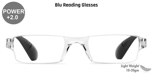 Black Rectangle Rimless Unisex Eyeglasses by LENSKART BLU READERS-128950