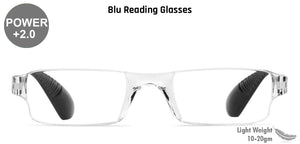 Black Rectangle Rimless Unisex Eyeglasses by LENSKART BLU READERS-128950