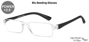 Black Rectangle Rimless Unisex Eyeglasses by LENSKART BLU READERS-128950