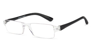 Black Rectangle Rimless Unisex Eyeglasses by LENSKART BLU READERS-128950