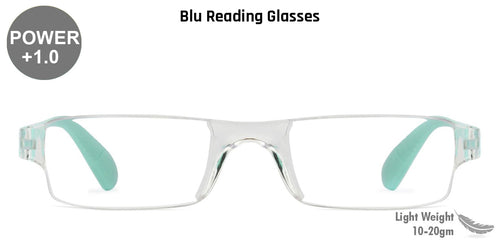 Blue Rectangle Rimless Unisex Eyeglasses by LENSKART BLU READERS-128955
