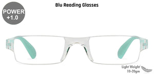 Blue Rectangle Rimless Unisex Eyeglasses by LENSKART BLU READERS-128955