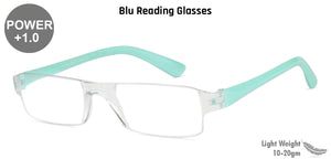 Blue Rectangle Rimless Unisex Eyeglasses by LENSKART BLU READERS-128955