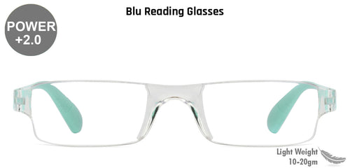 Blue Rectangle Rimless Unisex Eyeglasses by LENSKART BLU READERS-128957