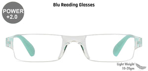 Blue Rectangle Rimless Unisex Eyeglasses by LENSKART BLU READERS-128957