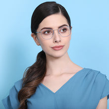 Load image into Gallery viewer, Blue Geometric Full Rim Unisex Eyeglasses by Vincent Chase Online-128994