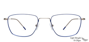 Blue Geometric Full Rim Unisex Eyeglasses by Vincent Chase Online-128994