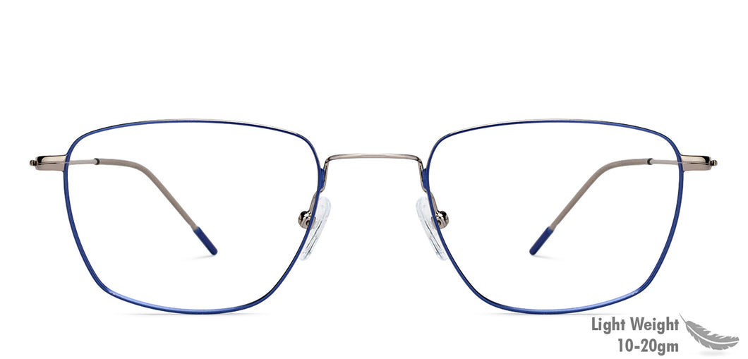 Blue Geometric Full Rim Unisex Eyeglasses by Vincent Chase Online-128994