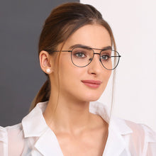 Load image into Gallery viewer, Black Aviator Full Rim Unisex Eyeglasses by Vincent Chase VC-132007