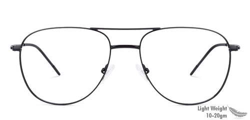 Black Aviator Full Rim Unisex Eyeglasses by Vincent Chase VC-132007