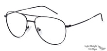 Load image into Gallery viewer, Black Aviator Full Rim Unisex Eyeglasses by Vincent Chase VC-132007