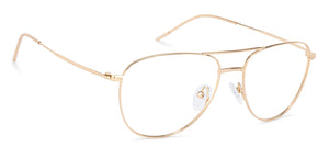 Gold Aviator Full Rim Unisex Eyeglasses by Vincent Chase Essentials-132009