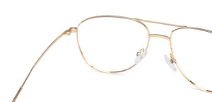 Gold Aviator Full Rim Unisex Eyeglasses by Vincent Chase Essentials-132009