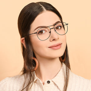 Black Aviator Full Rim Unisex Eyeglasses by Vincent Chase Online-128995