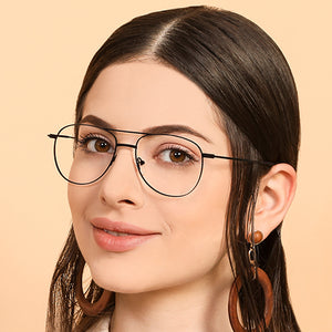 Black Aviator Full Rim Unisex Eyeglasses by Vincent Chase Online-128995
