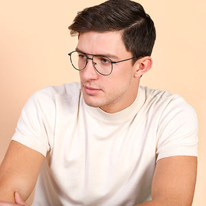 Black Aviator Full Rim Unisex Eyeglasses by Vincent Chase Online-128995