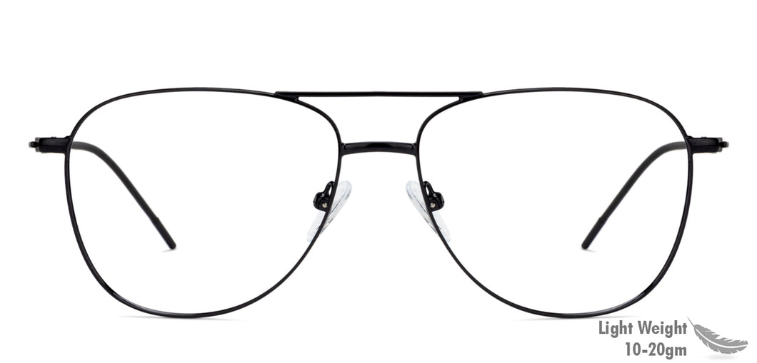 Black Aviator Full Rim Unisex Eyeglasses by Vincent Chase Online-128995