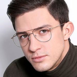 Gold Aviator Full Rim Unisex Eyeglasses by Vincent Chase VC-128996