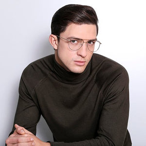 Gold Aviator Full Rim Unisex Eyeglasses by Vincent Chase VC-128996