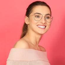 Load image into Gallery viewer, Gold Aviator Full Rim Unisex Eyeglasses by Vincent Chase VC-128996