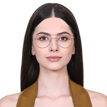 Load image into Gallery viewer, Gold Aviator Full Rim Unisex Eyeglasses by Vincent Chase VC-128996