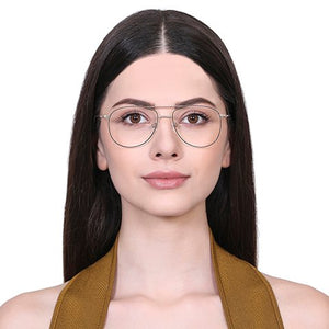 Gold Aviator Full Rim Unisex Eyeglasses by Vincent Chase VC-128996