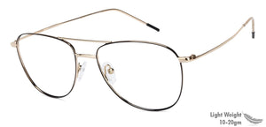 Gold Aviator Full Rim Unisex Eyeglasses by Vincent Chase VC-128996