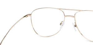 Gold Aviator Full Rim Unisex Eyeglasses by Vincent Chase VC-128996