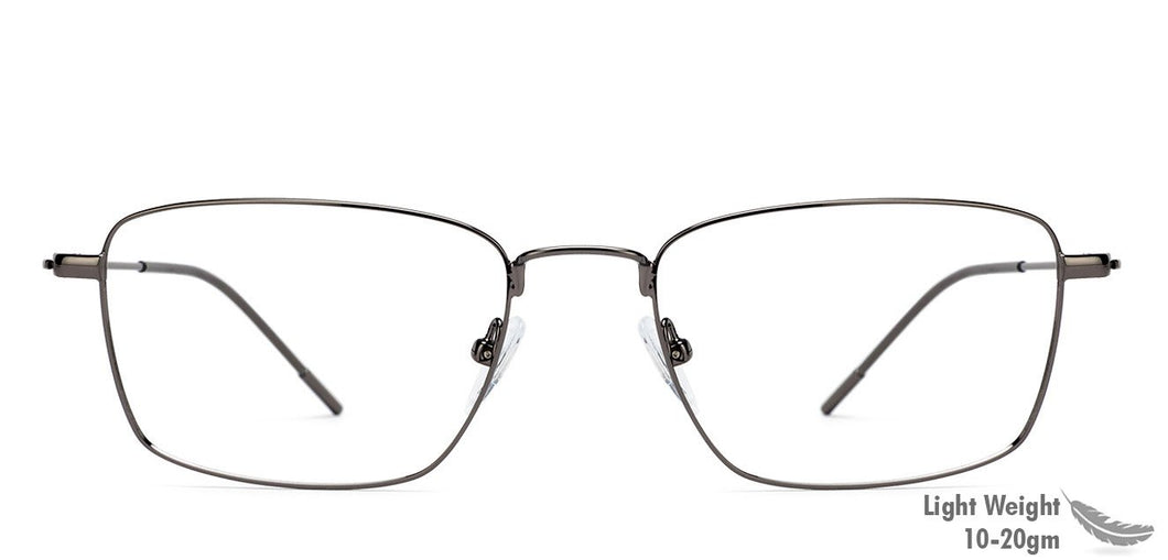 Gunmetal Rectangle Full Rim Unisex Eyeglasses by Vincent Chase Online-129004