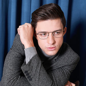 Black Rectangle Full Rim Unisex Eyeglasses by Vincent Chase-129009