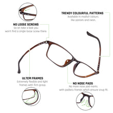 Load image into Gallery viewer, Brown Rectangle Full Rim Unisex Eyeglasses by Lenskart Air Online-129064