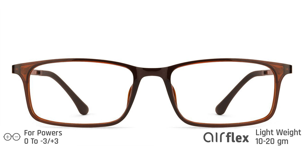 Brown Rectangle Full Rim Unisex Eyeglasses by Lenskart Air Online-129064