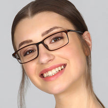 Load image into Gallery viewer, Brown Rectangle Full Rim Unisex Eyeglasses by Lenskart Air Online-129064
