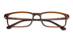 Brown Rectangle Full Rim Unisex Eyeglasses by Lenskart Air Online-129064