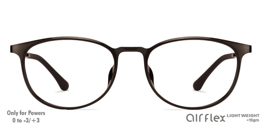 Black Round Full Rim Unisex Eyeglasses by Lenskart Air Online-129069