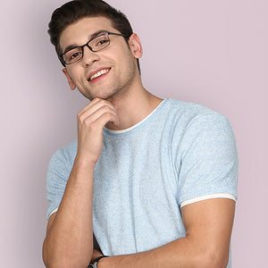 Blue Rectangle Full Rim Unisex Eyeglasses by Lenskart Air Online-129077