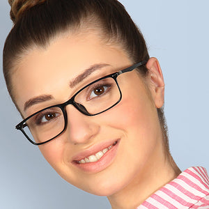 Black Rectangle Full Rim Unisex Eyeglasses by Lenskart Air Online-129082
