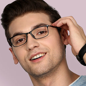 Black Rectangle Full Rim Unisex Eyeglasses by Lenskart Air Online-129082