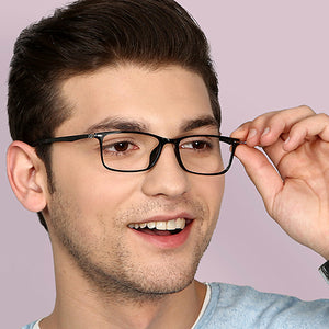 Black Rectangle Full Rim Unisex Eyeglasses by Lenskart Air Online-129082