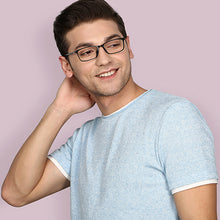 Load image into Gallery viewer, Black Rectangle Full Rim Unisex Eyeglasses by Lenskart Air Online-129082