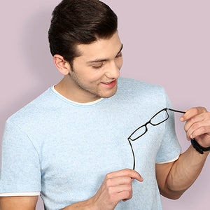 Black Rectangle Full Rim Unisex Eyeglasses by Lenskart Air Online-129082