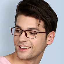 Load image into Gallery viewer, Red Rectangle Full Rim Unisex Eyeglasses by Lenskart Air Online-129083