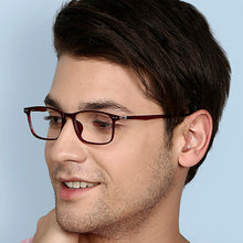 Load image into Gallery viewer, Red Rectangle Full Rim Unisex Eyeglasses by Lenskart Air Online-129087