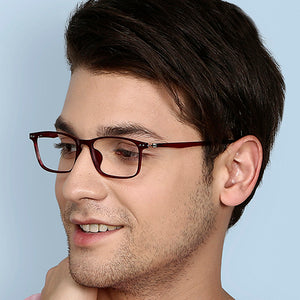 Red Rectangle Full Rim Unisex Eyeglasses by Lenskart Air Online-129087